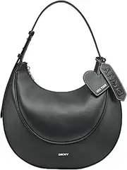 [DKNY] Sadie Shoulder Bag, Black/Silver, Black/Silver, Medium