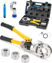 Hydraulic Copper Tube Fittings 1/2, 3/4, 1 Press Crimping Tool Kit Pex Pipe PEX