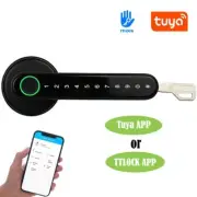 Electronic Door Lock Bluetooth Password Fingerprint APP Unlock Mechanical Key
