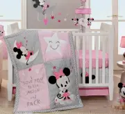 Disney Minnie Mouse 4 Pc Baby Cot Bedding Set Quilt Sleep Bag Lambs & Ivy
