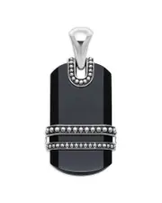 Lagos Men's Sterling Silver Anthem Onyx Dog Tag Amulet Pendant - Exclusive