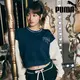 【滿額現折300】PUMA 大學T 基本系列 SQUAD 米白深藍 王淨 短版 圓領衫 女 67789814