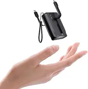 Mini Power Bank PD 22.5W, S24U 10000mAh Portable Charger with Built in USB C & Lightning Cable, Ontekka MFI Quick Charge Phone Battery Pack, Ultra-Compact External Battery for iPhone Samsung and More