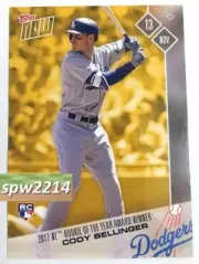 2017 Topps Now #OSB-2 Cody Bellinger Rookie of the Year Award Winner Bonus Card