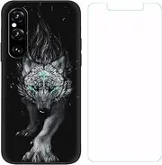 LMLQSZ TPU Cover for Sony Xperia 1 V + HD Tempered Glass, Silicone Shell Bumper Protective Back Case - 9 Hardness Anti-Scratch Screen Protector for Sony Xperia 1 V (6,5") - OOYLLM38
