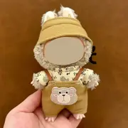 Labubu doll clothes 17cm canvas blind box pendant, first and second generation vinyl plush toy set——colour:LBB-28,height:17cm