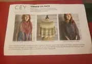 CEY Classic Elite Yarns Summer Six Pack Assorted Yarn 3 Patterns Shawl Wrap