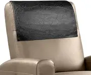 [NZDWZDN] Recliner Headrest Protector Faux Leather Headrest Cover for Recliner Chair Headrest Cover Chair Arm Covers Couch Headrest Cover for Furniture Sofa Protector for Home Office 17 x 27In (Black)