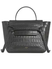 Celine Micro Belt Bag in Grey Crocodile Embossed Calfskin
