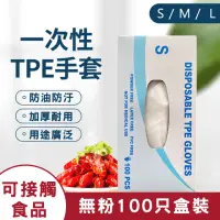 在飛比找momo購物網優惠-【逗點】防疫必備 加厚防護食品級TPE一次性無粉手套 拋棄式