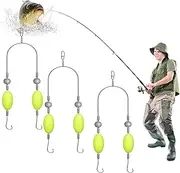 Double-Hook Reverse Bottom Rig, Fishing Double Hooks, Swimming Bait for Freshwater Saltwater, Fishing Hook Fishing Lures for Beginners Amateurs and Professionals Outdoor
