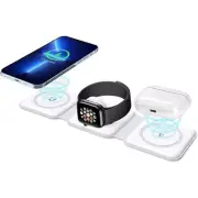 3in1 Foldable 15W Magnetic Wireless Charger Pad For Magsafe Apple iPhone Watch