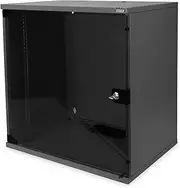 DIGITUS Network Cabinet - 19-inch Rack 12 U - Unassembled - Wall mounting - 400 mm Depth - Load Capacity 60 kg - Glass Door - SOHO Series - Black