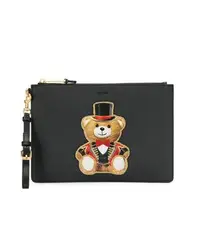 在飛比找Yahoo!奇摩拍賣優惠-全新正品 MOSCHINO 樂隊熊🐻 魔術熊🐻 黑色 手拿包