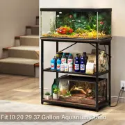 10 Gal -37 Gallon Aquarium Stand with Charging Station Turtle Fish Tank Stand