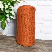 3mm 3ply Luxe Macrame Cord | PUMPKIN ORANGE | 100% Premium Cotton MELB Australia