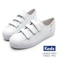 在飛比找Yahoo奇摩購物中心優惠-Keds TRIPLE KICK 時尚皮革厚底魔鬼氈休閒鞋-