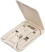 CNDLW EDC Cable Card USB C to USB A/Micro USB/iOS Adapter OTG Kit Compatible with iPhone/Samsung and USB Type-C Devices, Biodegradable Phone Sim Card Holder