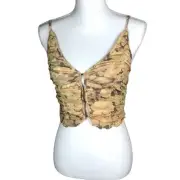 Urban Outfitters M Tamara Mesh Wavy Cami Y2K Cropped Top