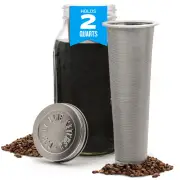 Kitchen Cold Brew Mason Jar Coffee Maker Durable Glass Heavy Duty Stainless St