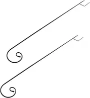 Sturdy Iron Garden Hooks Sturdy Outdoor Plant Hangers Black Metal Lantern Hanger for Courtyard Ground Stakes