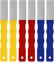 [Honoson] 6 Pcs Diamond Sharpening Hones Sets Color Coded Diamond Sharpening Stones Tools Flat Hand File Knife Set for Hunting, Outdoor