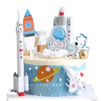 在飛比找蝦皮購物優惠-【貝迪】宇航員蛋糕擺件星球航空火箭航天飛機套裝裝飾生日太空男