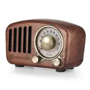 Vintage Wood Bluetooth Speaker Radio - Retro Style, Bass Enhancement, Walnut
