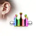 Piercing Ear Helix Cartilage Cuff Crown Multicolored