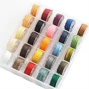 Waxed String 25 Colors 0.6mm 382 Yard | Waxed Polyester Cord Wax Cotton Cord Waxed Thread for Bracelets Necklace Jewelry Making Friendship Bracelet (25 Colors)