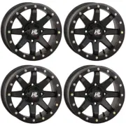 4 ATV/UTV Wheels Set 14in High Lifter HL9 Beadlock Mt Blk Narrow 4/137 6+1 CAN