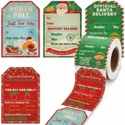 Santa Claus Stickers Roll 200 Pieces Vintage Christmas Tags Labels For Gifts And Party Decorations