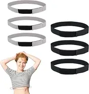 [PEUTIER] 6pcs Adjustable Crop Band for Women, Elastic Crop Tuck Belt Black & Grey Clothing Tuck Band for Tucking Shirt Sweater DIY