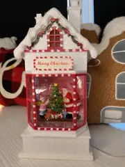 NWT Christmas Santa Snow Globe Lights Up