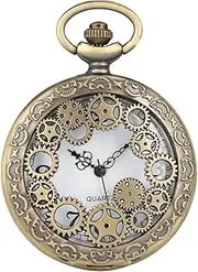 Gatuida Vintage Necklace Watch Roman Pocket Watch Automatic Movement and Chain