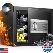 RETLLAS 1.8 Cu Home Safe Box, Durable Digital Safe with Movable Partition, Sm