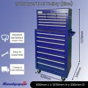 127CMx62CM 16-Drawer Lockable Steel Mobile Toolbox Tool Cabinet With Upper Box