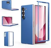 [Foluu] Slim Fit Case for Samsung Galaxy Z Fold 6, with Front Built-in Screen Protector, Ultra Thin Matte PC Protective Cover for Samsung Galaxy Z Fold6 5G 2024 (Blue)