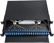 24 Port Optical Fiber Junction Box Fiber Patch Panel SC FC LC Tail ODF (Color : 24 CORE SC UPC SM)