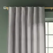 34"x84" Light Filtering Pebble Satin Curtain Panel with Pinch Pleat Gray -