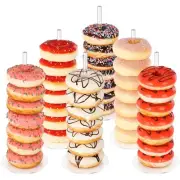 6 Pack Clear Acylic Donut Stand Bagel Holder Doughnut Tower Stand for Wedding