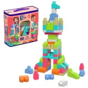 BLOKS First Builders Toddler Blocks Toys Set Big Building Bag with 80 Pieces and