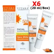 6X Vitara Sunscreen Facial Cream SPF50+ PA++++ Mixed Glutathione Waterproof 20 g