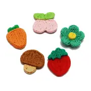 20 Assorted Flatback Resin Carrot Cherry Cabochon Imitation Knitting 18mm