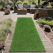 HEBE Artificial Turf Rug,2'x6', Grass Mat with Drainage Hole, Reusable Grass Turf Mat Pee Pad for Dog Potty Training Indoor Outdoor Use
