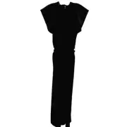 Nine West Women's FULL LENGTH JUMPER Black Waist Tie Short Sleeve - Size M NWT