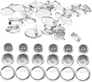 [VILLFUL] Sturdy Diy Brooch Bases and Trays 90pcs Alloy Sets for Crafting Pin Backs Decorative Pins