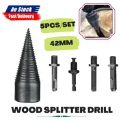 Speed Twist DrillBit 5PCS Wood Firewood Log Splitter Screw Splitting Cone Reamer