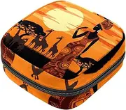 Period Bag,Sanitary Napkin Storage Bag,African Tropical Landscape Woman,Tampon Holder for Purse