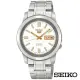 【SEIKO 精工】經典5號自動上鍊機械腕錶-白面+金x38.5mm(SNKK07J1)